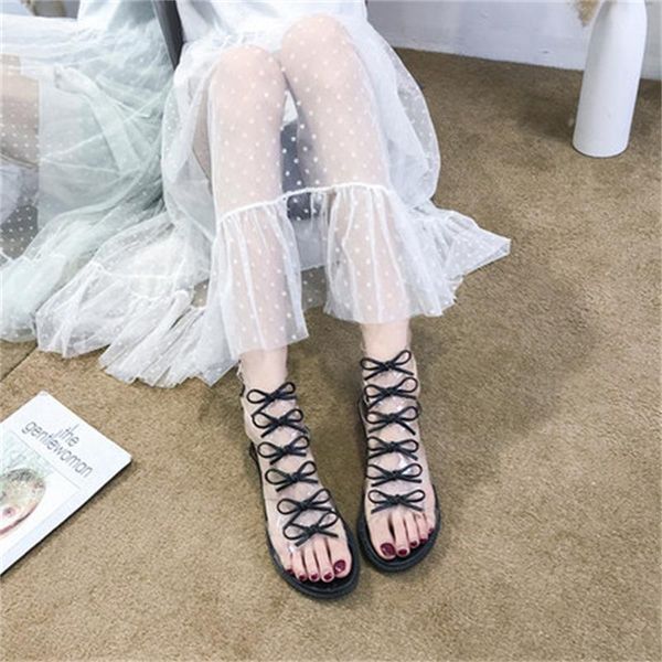 sandals women's 2021 summer fashion transparent upper bow bandage comfortable breathable soft sole sandalias de las mujeres, Black
sandals women's 2021 summer fashion transparent upper bow bandage comfortable breathable soft sole sandalias de las mujeres, Black