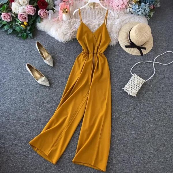women's jumpsuits & rompers 2021 women summer fashion korea style v-neck sleeveless drape effect office lady solid color elastic wasit, Black;white
women's jumpsuits & rompers 2021 women summer fashion korea style v-neck sleeveless drape effect office lady solid color elastic wasit, Black;white