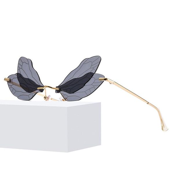 sunglasses fashion women vintage dragonfly steampunk sun glasses men rimless clear ocean lens eyewear shades uv400, White;black
sunglasses fashion women vintage dragonfly steampunk sun glasses men rimless clear ocean lens eyewear shades uv400, White;black