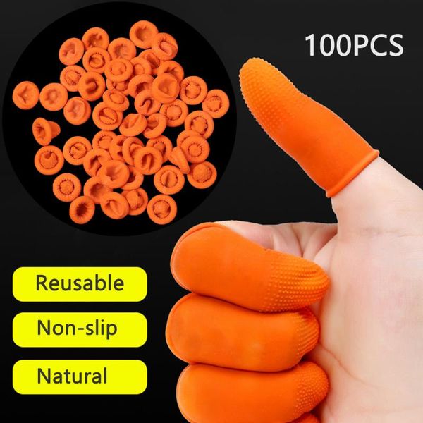 disposable gloves 100pcs finger cots orange reusable natural rubber latex non-slip cover fingertip protector industry nail art tool
disposable gloves 100pcs finger cots orange reusable natural rubber latex non-slip cover fingertip protector industry nail art tool