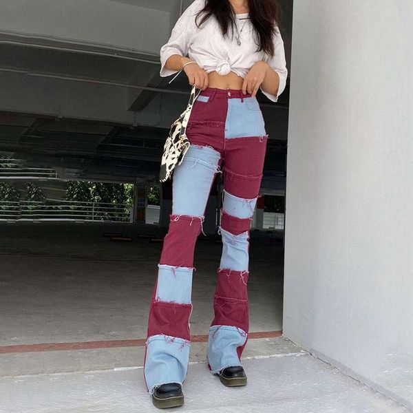 laamei autumn women cowboy striped patchwork street casual hip high waist loose straight jeans pants mujer fashion women's, Blue
laamei autumn women cowboy striped patchwork street casual hip high waist loose straight jeans pants mujer fashion women's, Blue