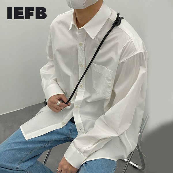 iefb korean fashion solid color blouse loose single breasted single breast long sleeve shirt men's casual 9y6200 210524, White;black 
iefb korean fashion solid color blouse loose single breasted single breast long sleeve shirt men's casual 9y6200 210524, White;black