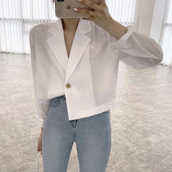 korean chic spring wild temperament shoulder pads suit collar a button short slim long-sleeved jacket women's suits & blazers, White;black
korean chic spring wild temperament shoulder pads suit collar a button short slim long-sleeved jacket women's suits & blazers, White;black
