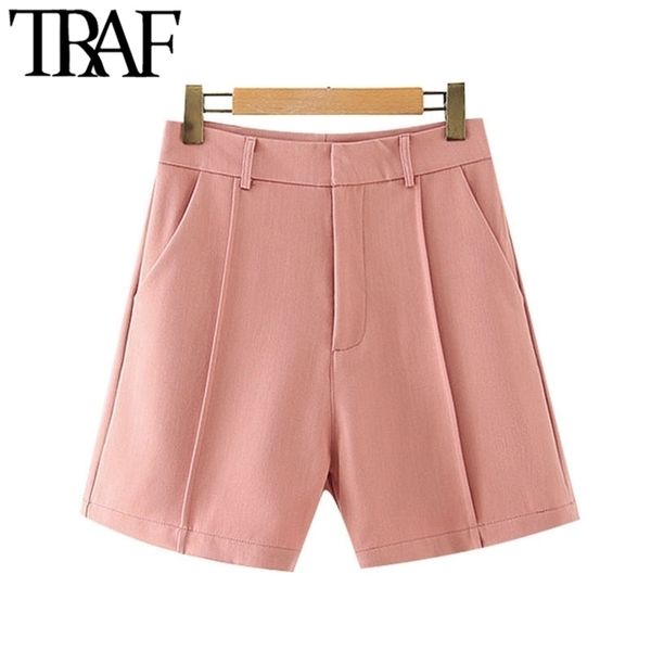 traf women chic fashion side pockets straight shorts vintage high waist zipper fly female short pants mujer 210724, White;black
traf women chic fashion side pockets straight shorts vintage high waist zipper fly female short pants mujer 210724, White;black