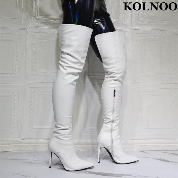 boots kolnoo style handmade womens thigh high wedding party prom pointy white over knee evening fashion winter shoes, Black
boots kolnoo style handmade womens thigh high wedding party prom pointy white over knee evening fashion winter shoes, Black