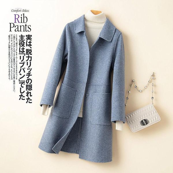 korean pure wool double-sided cashmere overcoat women's 2021 spring dress loose fit high-end casual woolen jacket & blends, Black
korean pure wool double-sided cashmere overcoat women's 2021 spring dress loose fit high-end casual woolen jacket & blends, Black