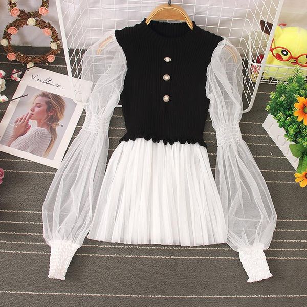 women's blouses & shirts 2021 early spring round neck blouse women pleated lantern sleeve stitching hedging knitted blusa lace shirt c7, White
women's blouses & shirts 2021 early spring round neck blouse women pleated lantern sleeve stitching hedging knitted blusa lace shirt c7, White