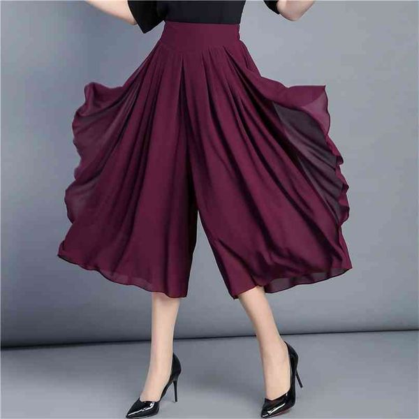 calf length spring summer women shorts skirts chiffon high waist pleated skirt casual streetwear long loose female 210623, White;black
calf length spring summer women shorts skirts chiffon high waist pleated skirt casual streetwear long loose female 210623, White;black