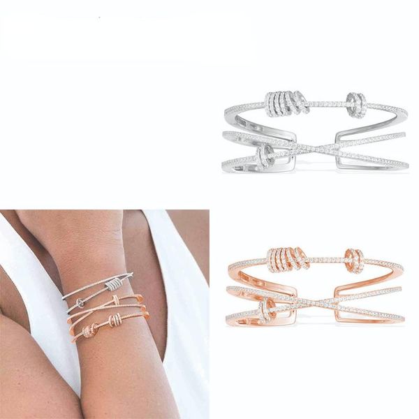 bangle 2021 stylish 1: 1, pink and silver double "x" cuff , mini bracelet ladies monaco jewelry gift (with logo), Black 
bangle 2021 stylish 1: 1, pink and silver double "x" cuff , mini bracelet ladies monaco jewelry gift (with logo), Black