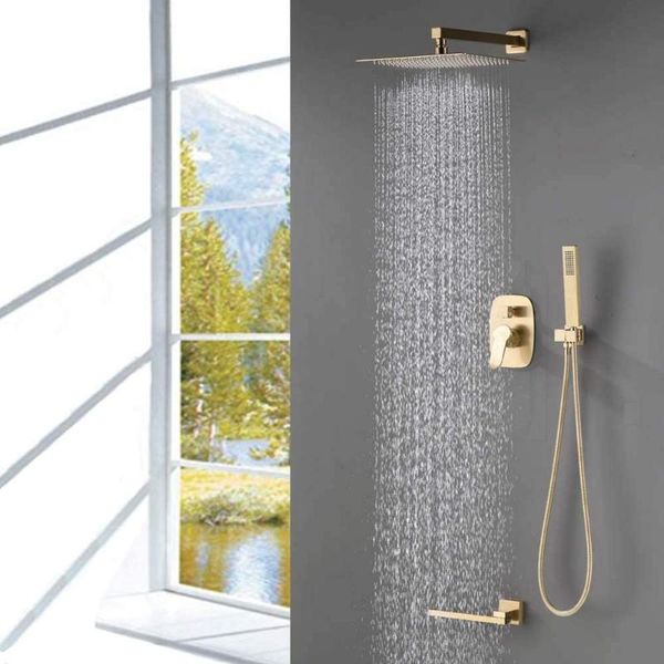 bathroom luxurybrass brushed gold 12 inch wall mount rainfall shower faucet system mixer set sets
bathroom luxurybrass brushed gold 12 inch wall mount rainfall shower faucet system mixer set sets