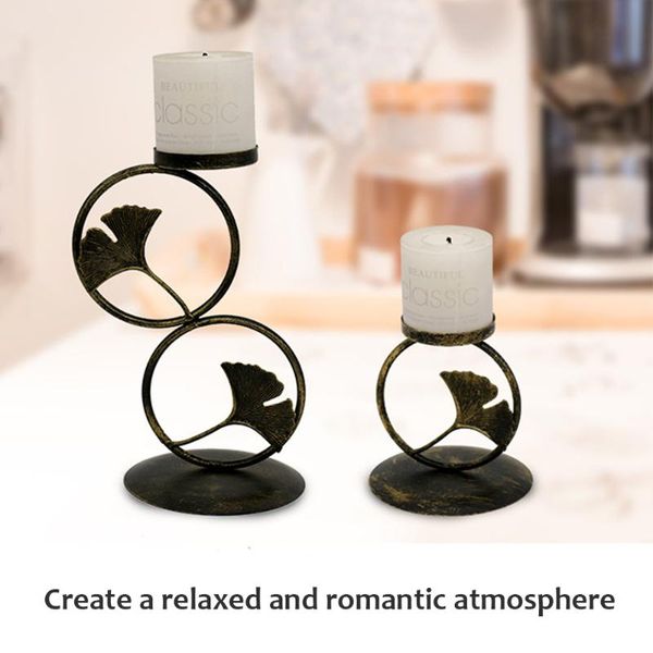 candle holders 2021 novel metal ginkgo leaf round ring retro candlestick decorations utensils romantic wedding prop 
candle holders 2021 novel metal ginkgo leaf round ring retro candlestick decorations utensils romantic wedding prop