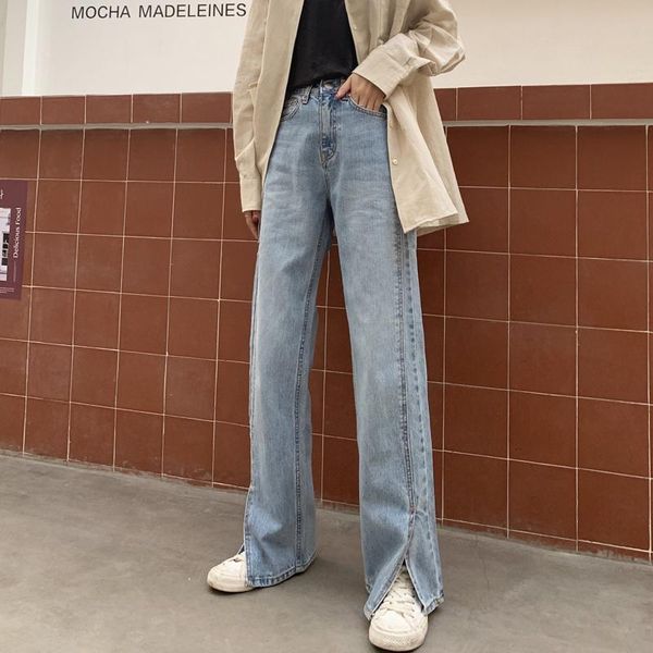 women's jeans split denim pants women high waist blue vintage straight mom trousers pantalones de mesclilla para mujer
women's jeans split denim pants women high waist blue vintage straight mom trousers pantalones de mesclilla para mujer