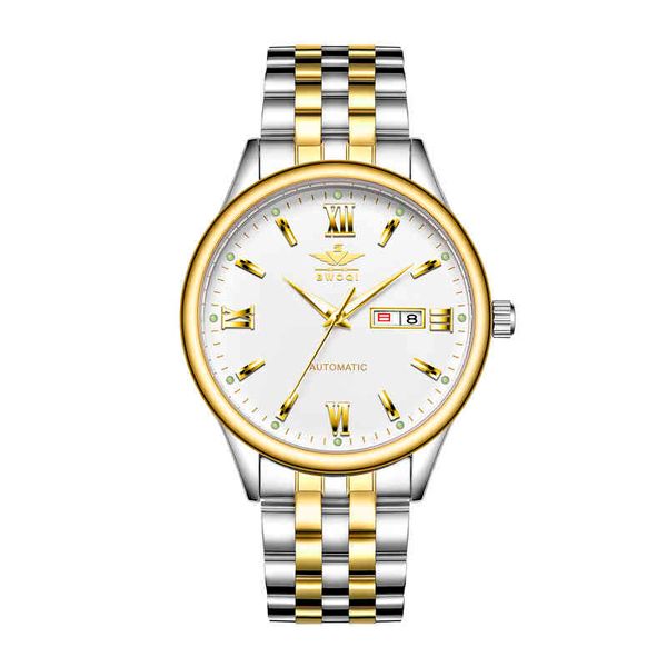 bwoqi men's watch waterproof automatic mechanical watch, double calendar luminous solid steel with bow buckle, tourbillon, Slivery;brown
bwoqi men's watch waterproof automatic mechanical watch, double calendar luminous solid steel with bow buckle, tourbillon, Slivery;brown