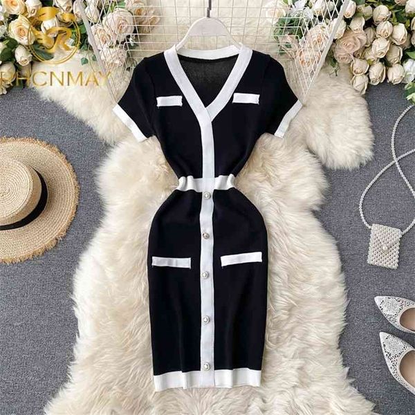 fashion style elegant v neck buttons ladies dress summer short sleeve women knit bodycon work wear office 210520, Black;gray
fashion style elegant v neck buttons ladies dress summer short sleeve women knit bodycon work wear office 210520, Black;gray