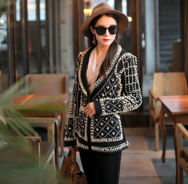 women's suits & blazers 2021 blazer women pearl jacket nightclub costume female guest singer dj performance party celebration, White;black
women's suits & blazers 2021 blazer women pearl jacket nightclub costume female guest singer dj performance party celebration, White;black