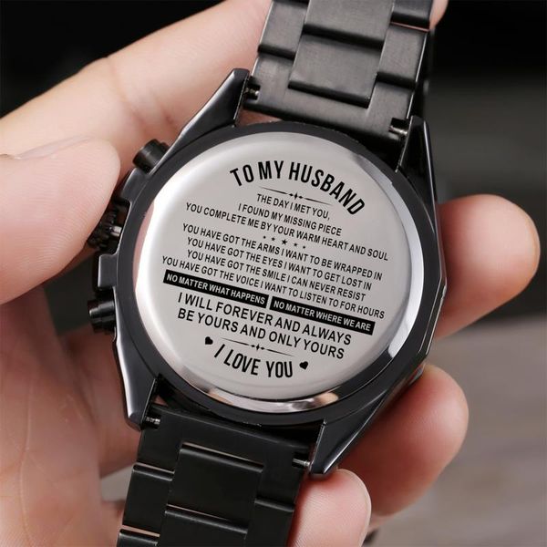 wristwatches to my husband personality engraved watch clock male quartz kol saati present a s for men lovers souvenir christmas, Slivery;brown
wristwatches to my husband personality engraved watch clock male quartz kol saati present a s for men lovers souvenir christmas, Slivery;brown