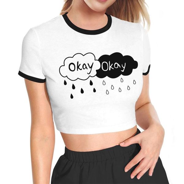 women's t-shirt feitong okay t-shirts summer casual print pattern o-neck short sleeve shirt woman tshirts, White
women's t-shirt feitong okay t-shirts summer casual print pattern o-neck short sleeve shirt woman tshirts, White