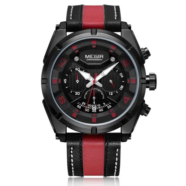 wristwatches megir chronograph sport watch men quartz clock fashion leather army military watches hour time relogio masculino, Slivery;brown
wristwatches megir chronograph sport watch men quartz clock fashion leather army military watches hour time relogio masculino, Slivery;brown