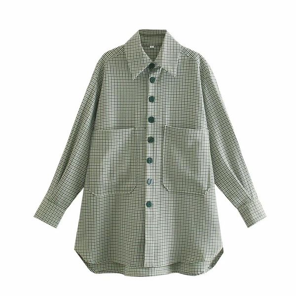 women's jackets slmd vintage chic big pockets plaid oversized shirt women fashion buttons lapel collar loose coat female elegant outfit, Black;brown
women's jackets slmd vintage chic big pockets plaid oversized shirt women fashion buttons lapel collar loose coat female elegant outfit, Black;brown