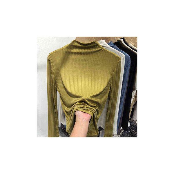 women's sweaters hanging soft elastic dark stripe half high neck solid thread long sleeve t-shirt women's slim fit bottomed shirt, White;black
women's sweaters hanging soft elastic dark stripe half high neck solid thread long sleeve t-shirt women's slim fit bottomed shirt, White;black