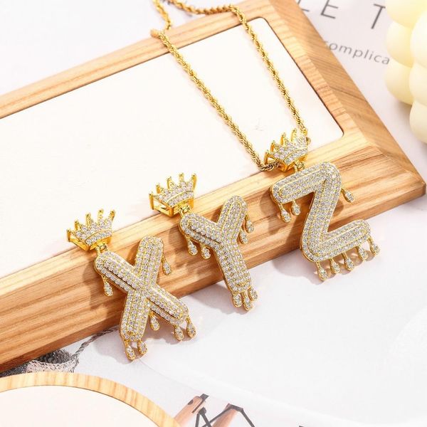 2PCSIced out Hip Hop Trend Necklace Pendant 26 English Letter Crown Pendant Jewelry Lady Mens Jewelry Copper Rope Chain Gift
2PCSIced out Hip Hop Trend Necklace Pendant 26 English Letter Crown Pendant Jewelry Lady Mens Jewelry Copper Rope Chain Gift
