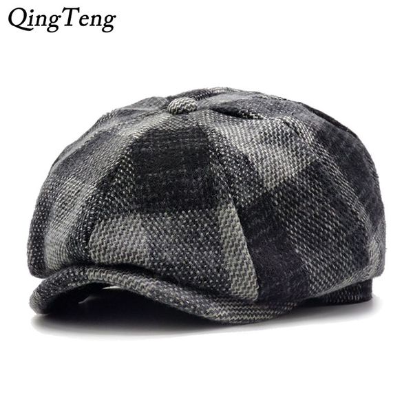 winter plaid berets caps for men warm wool thicken newsboy cap for women vintage octagonal detective painter hats retro flat cap, Blue;gray
winter plaid berets caps for men warm wool thicken newsboy cap for women vintage octagonal detective painter hats retro flat cap, Blue;gray