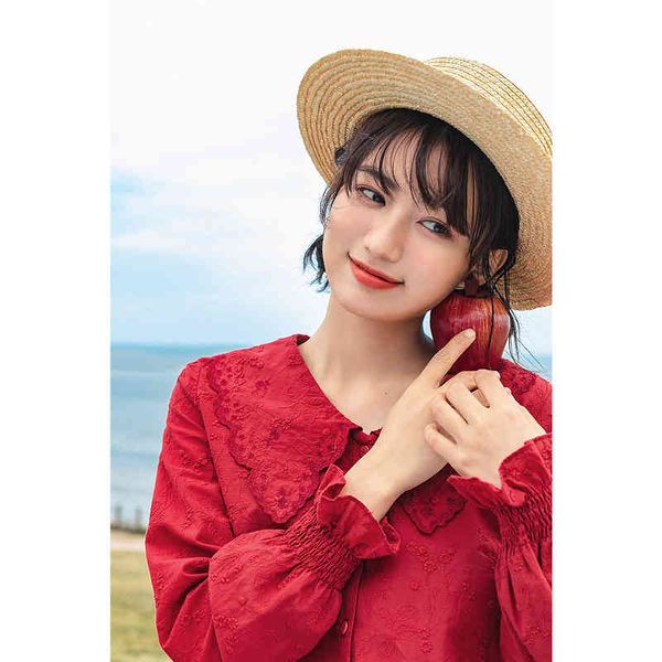 blouses autumn spring arrivals women's baby collar embroidered art long shirt bubble sleeve an7a, White
blouses autumn spring arrivals women's baby collar embroidered art long shirt bubble sleeve an7a, White