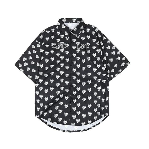 women's blouses & shirts summer ladies street short-sleeved shirt ins korean american vintage love full printing casual loose trend fas, White
women's blouses & shirts summer ladies street short-sleeved shirt ins korean american vintage love full printing casual loose trend fas, White