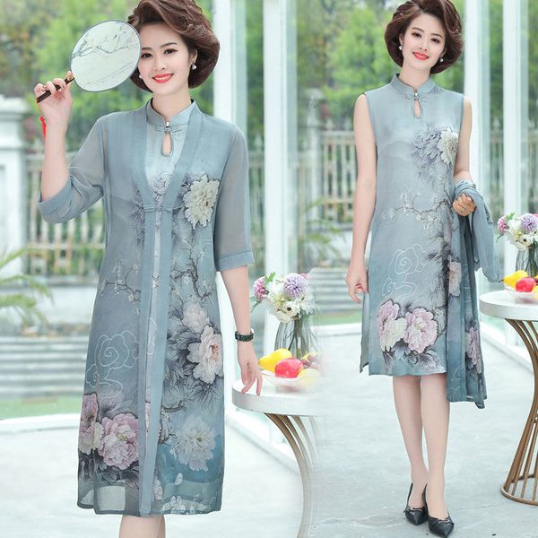luxury casual dresses 's cheongsam drs over the knee two-piece set of foreign style middle-aged and elderly women's summer temper, Black;gray
luxury casual dresses 's cheongsam drs over the knee two-piece set of foreign style middle-aged and elderly women's summer temper, Black;gray