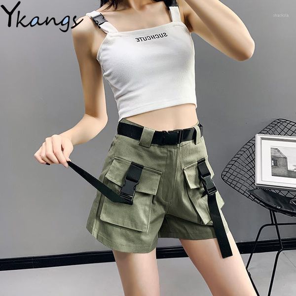 women's sports korean loose pocket cargo high waist shorts summer harajuku bf casual wide leg tooling streetwear, White;black
women's sports korean loose pocket cargo high waist shorts summer harajuku bf casual wide leg tooling streetwear, White;black