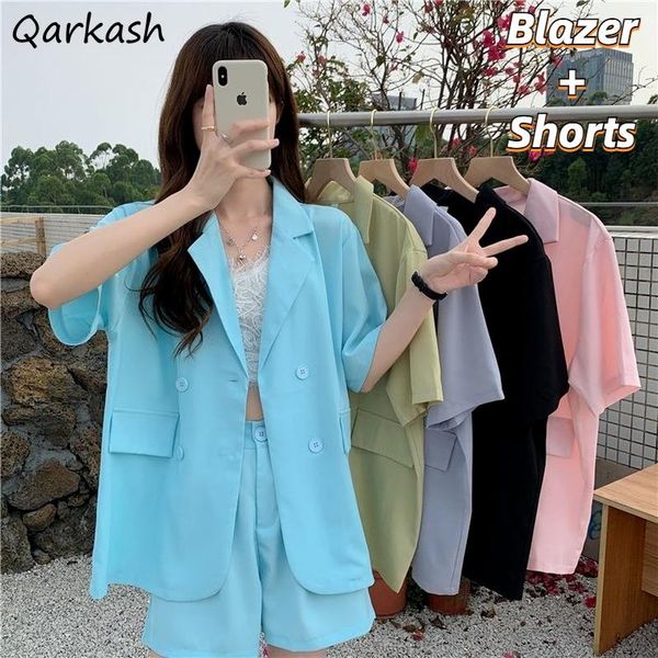 women's tracksuits sets women elegant office lady 2pcs outfits summer short sleeve blazer outwear casual wide leg shorts fashion korean, Gray
women's tracksuits sets women elegant office lady 2pcs outfits summer short sleeve blazer outwear casual wide leg shorts fashion korean, Gray