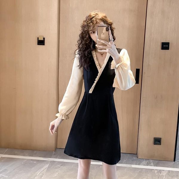 casual dresses women korean dress fashion one piece autumn spring 2021 office lady french korea style vintage solid zipper v-neck, Black;gray
casual dresses women korean dress fashion one piece autumn spring 2021 office lady french korea style vintage solid zipper v-neck, Black;gray