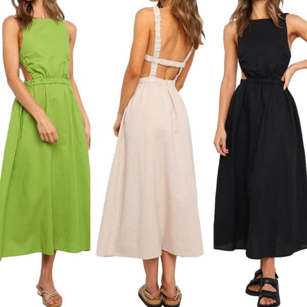 casual dresses women's sleeveless backless dress, loose solid color dresses, high waist one-piece summer 2021, Black;gray
casual dresses women's sleeveless backless dress, loose solid color dresses, high waist one-piece summer 2021, Black;gray