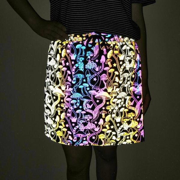 women skirt colorful mushroom reflective drawstring waist woman korean style rainbow color tatting skirts, Black
women skirt colorful mushroom reflective drawstring waist woman korean style rainbow color tatting skirts, Black