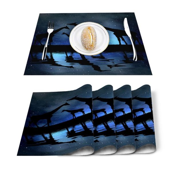 table runner 4/6 pcs cotton linen placemat starry giraffe animal silhouette mats napkins fashion design tableware kitchen tool
table runner 4/6 pcs cotton linen placemat starry giraffe animal silhouette mats napkins fashion design tableware kitchen tool
