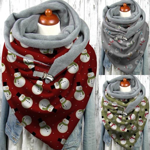 scarves women christmas printing scarf neck warm button wraps multi-function shawl plus velvet snowman pattern triangle, Blue;gray
scarves women christmas printing scarf neck warm button wraps multi-function shawl plus velvet snowman pattern triangle, Blue;gray