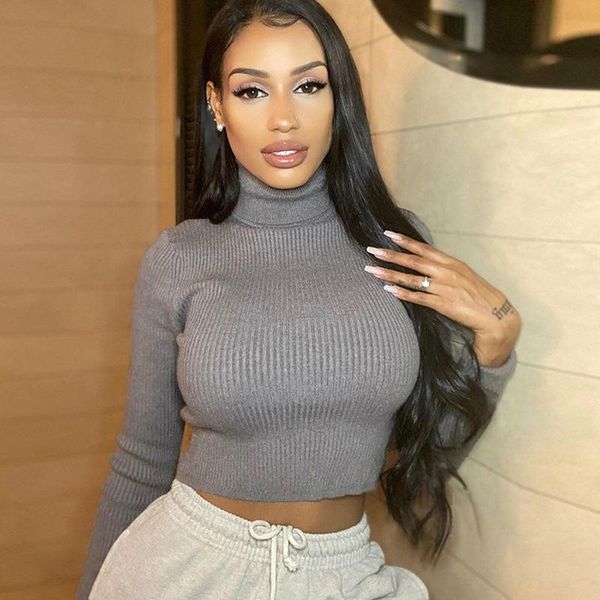 women sweater autumn winter long sleeve turtleneck ribbed knitted crop ladies solid pullover sweaters casual clothes women's, White;black
women sweater autumn winter long sleeve turtleneck ribbed knitted crop ladies solid pullover sweaters casual clothes women's, White;black