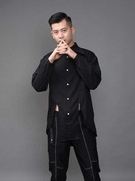 men's casual shirts long-sleeve shirt spring and autumn pointed collar solid color hem stitching youth fashion, White;black
men's casual shirts long-sleeve shirt spring and autumn pointed collar solid color hem stitching youth fashion, White;black