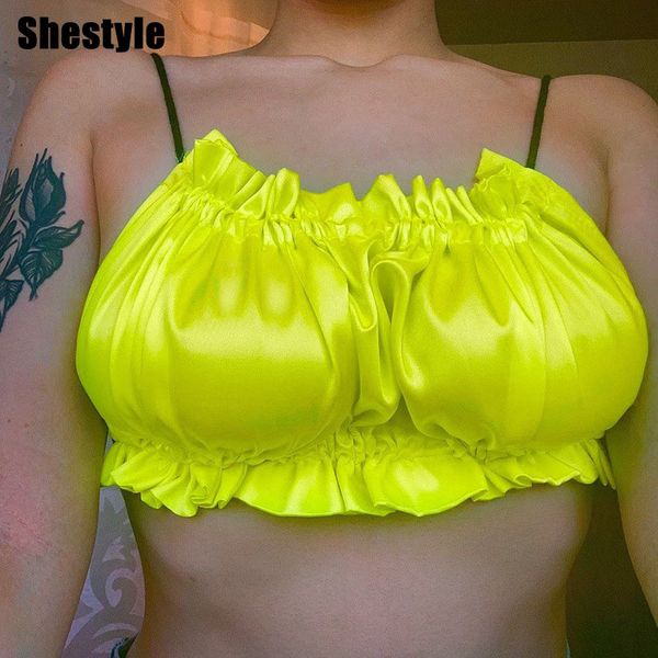 shestyle spaghetti strap crop women 2021 neon satin ruffles wrap corsets bandage backless sleeveless fashion camis ladyby, Black;white
shestyle spaghetti strap crop women 2021 neon satin ruffles wrap corsets bandage backless sleeveless fashion camis ladyby, Black;white