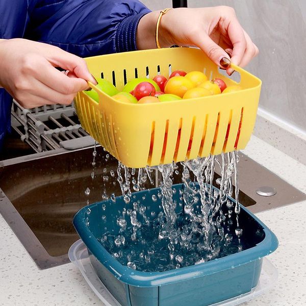 kitchen square drain basket vegetable fruit storage multifunctional double-layer box bottles & jars
kitchen square drain basket vegetable fruit storage multifunctional double-layer box bottles & jars