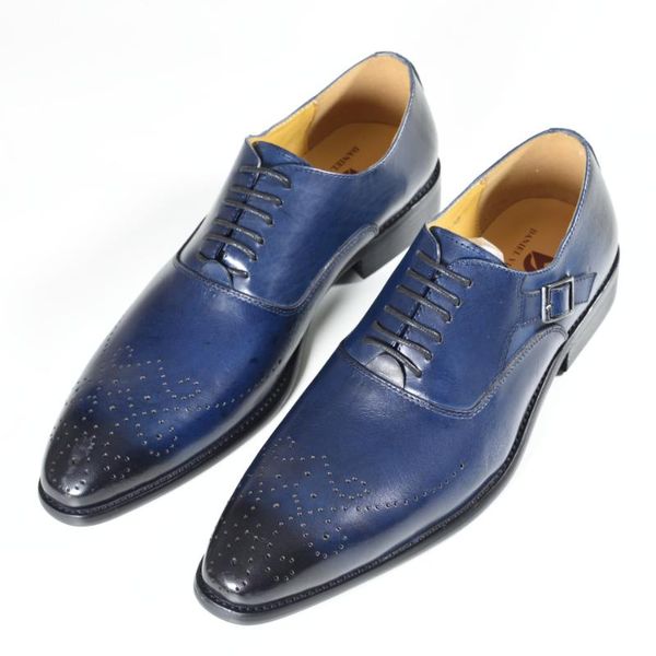dress shoes men leather buckle strap office business wedding handmade mixed color brogue formal pointed toe oxfords mens shoe, Black
dress shoes men leather buckle strap office business wedding handmade mixed color brogue formal pointed toe oxfords mens shoe, Black