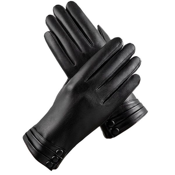 ladies winter outdoor warm gloves plus velvet contact screen driving pu leather cycling, Black
ladies winter outdoor warm gloves plus velvet contact screen driving pu leather cycling, Black