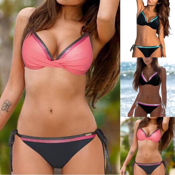 women's swimwear bikini women swimsuit 2021 patchwork brazilian set push up bathing suit female summer beach wear ropa mujer, White;black
women's swimwear bikini women swimsuit 2021 patchwork brazilian set push up bathing suit female summer beach wear ropa mujer, White;black