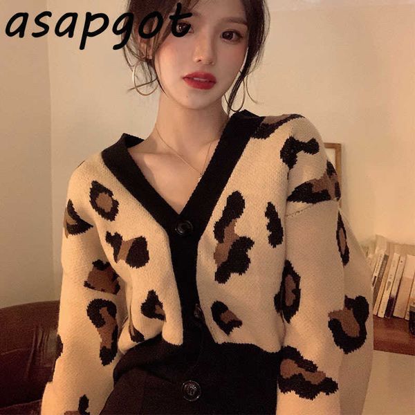 korean chic short v neck leopard knitted sweater jacket fashion vintage loose puff long sleeve cardigan pull femme autumn 210610, White
korean chic short v neck leopard knitted sweater jacket fashion vintage loose puff long sleeve cardigan pull femme autumn 210610, White