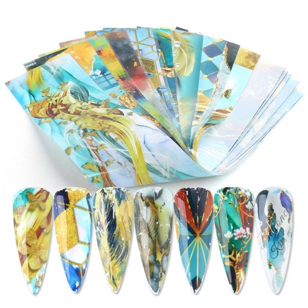nail art kits 10pcs foil marble gold foils stickers set sea green blue butterfly grids transfer manicure wraps accessory
nail art kits 10pcs foil marble gold foils stickers set sea green blue butterfly grids transfer manicure wraps accessory