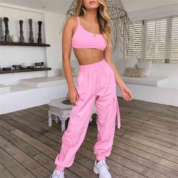two piece set vest 2 women fashion suit long pants sport suits female clothes fitness s pink yellow 210517, White
two piece set vest 2 women fashion suit long pants sport suits female clothes fitness s pink yellow 210517, White