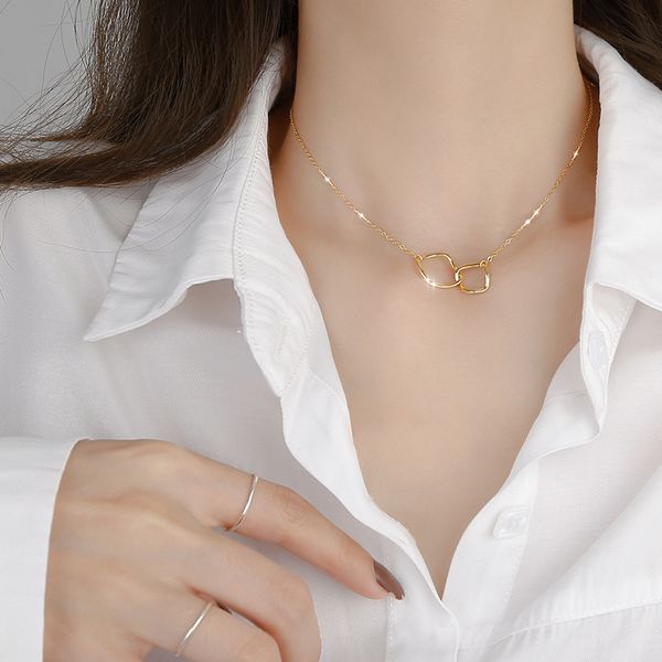 irregular circle necklace new female niche design feeling collarbone chain contracted wind, Silver
irregular circle necklace new female niche design feeling collarbone chain contracted wind, Silver
