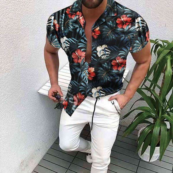 men's shirts ummer 2021 caual print looe beach top, White;black
men's shirts ummer 2021 caual print looe beach top, White;black