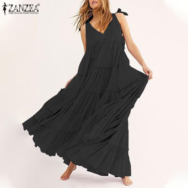 stylish ruffle dress women's summer sundress casual spaghetti strap tank vestidos female v neck beach robe oversized dresses, Black;gray
stylish ruffle dress women's summer sundress casual spaghetti strap tank vestidos female v neck beach robe oversized dresses, Black;gray