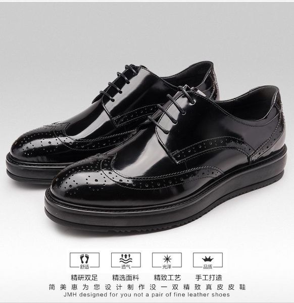 dress shoes handsome2021 men's fashionable genuine leather round head bullock single comfortable business casual style atmosphere, Black
dress shoes handsome2021 men's fashionable genuine leather round head bullock single comfortable business casual style atmosphere, Black